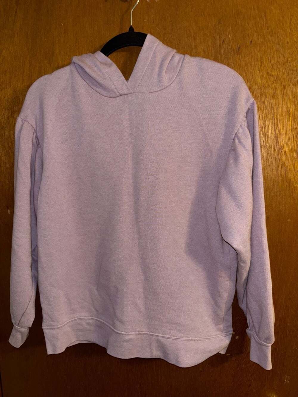 Madewell Pleat-Sleeve Shrunken Hoodie Pressed Violet